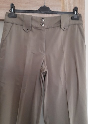 yesil Kadın Midi Kumaş Pantolon - Görsel 2