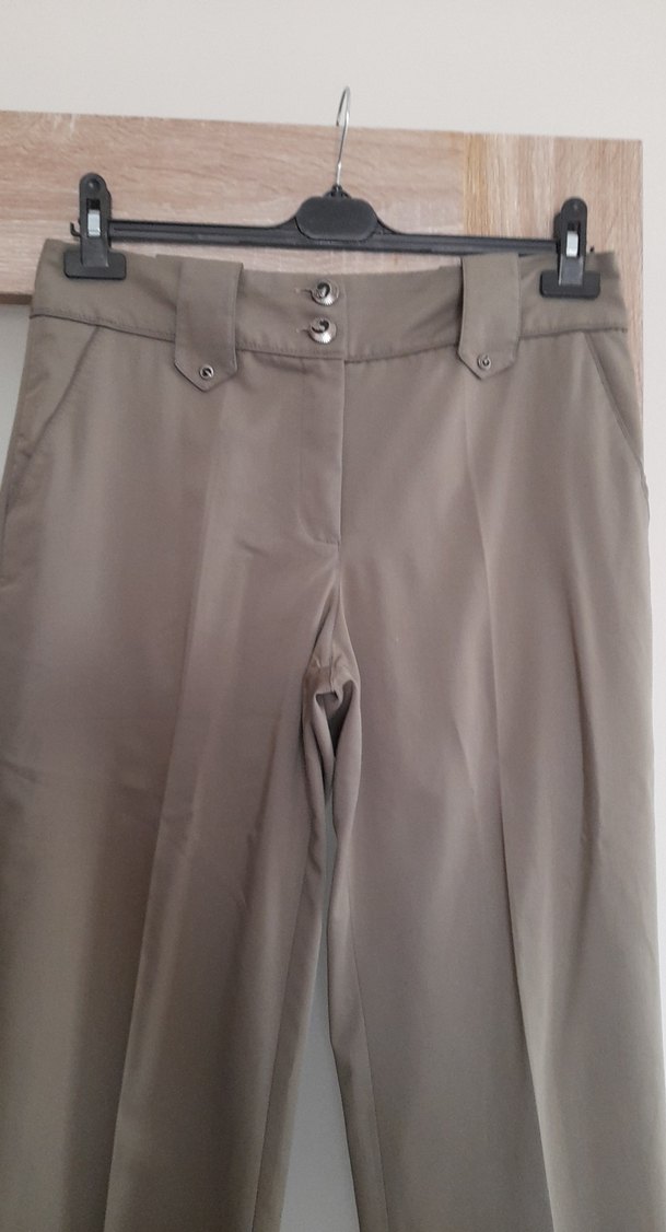 yesil Kadın Midi Kumaş Pantolon - Görsel 2