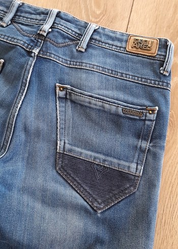 Erkek Mavi Kot Şort Bel Detaylı - Görsel 4