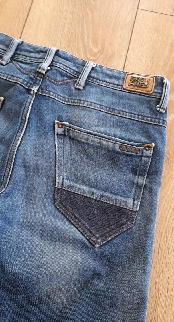 Erkek Mavi Kot Şort Bel Detaylı - Görsel 4