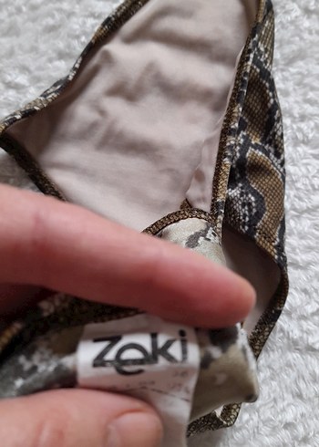 haki Yılan Desenli Mini Bikini - Görsel 5