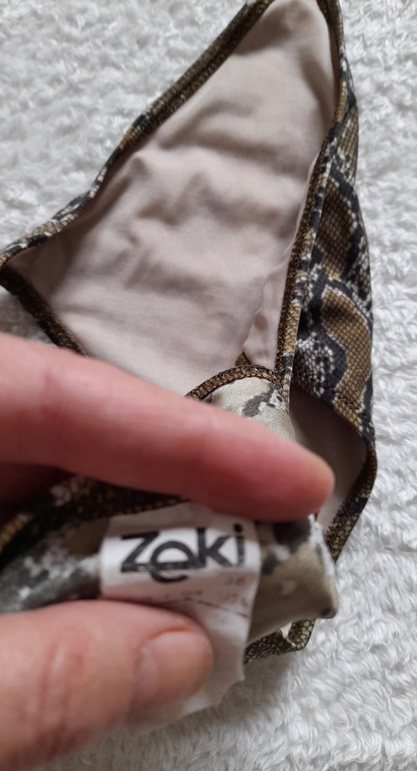 haki Yılan Desenli Mini Bikini - Görsel 5