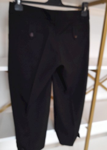 Kadın Siyah Kumaş Kemerli Pantolon - Görsel 7