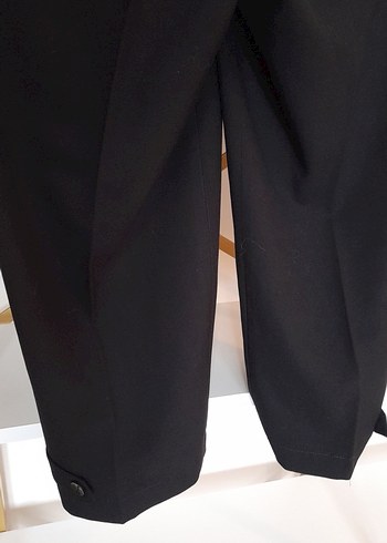 Kadın Siyah Kumaş Kemerli Pantolon - Görsel 9