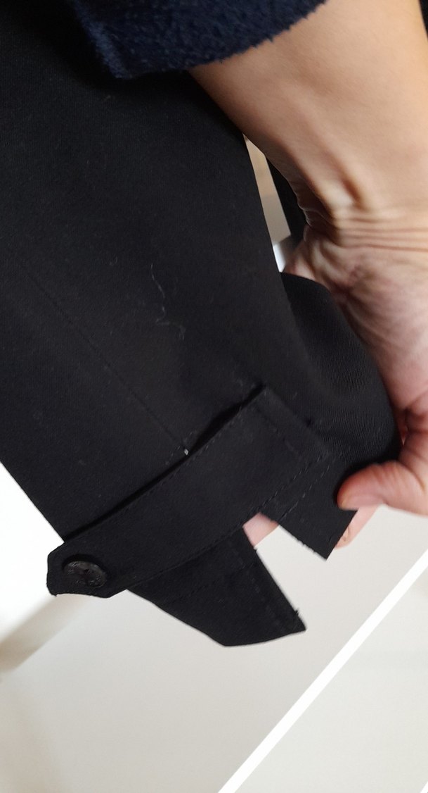 Kadın Siyah Kumaş Kemerli Pantolon - Görsel 5