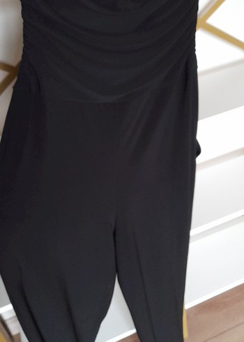 Siyah Midi Straplez Kadın Tulum - Görsel 8