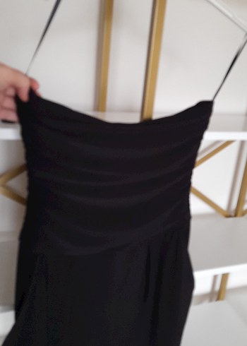 Siyah Midi Straplez Kadın Tulum - Görsel 2