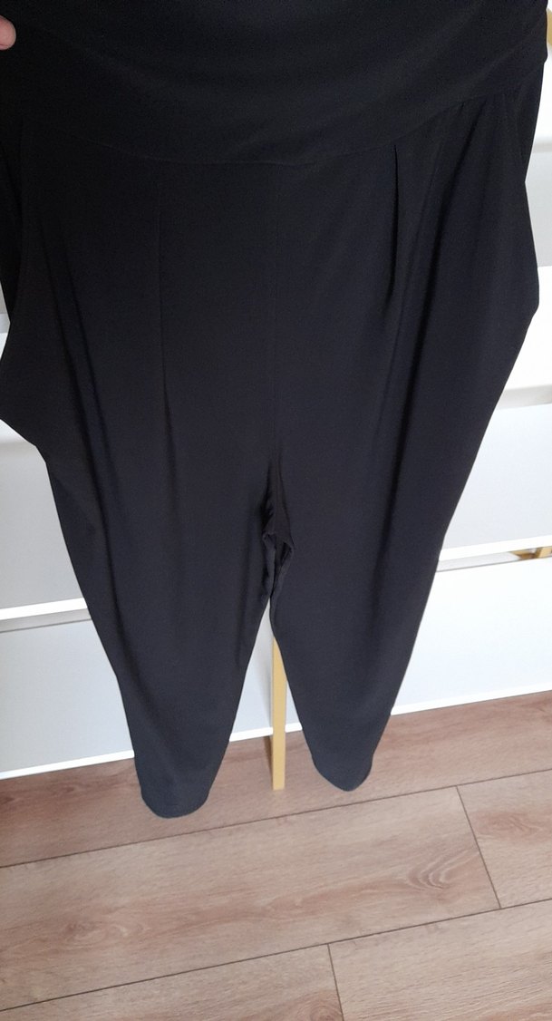 Siyah Midi Straplez Kadın Tulum - Görsel 5