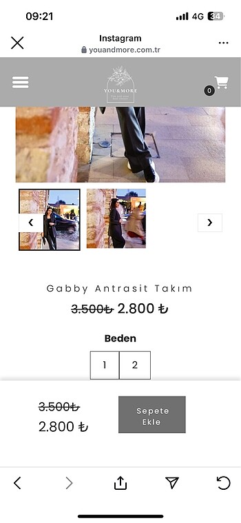 l Beden You and More Gaby Antrasit Takım