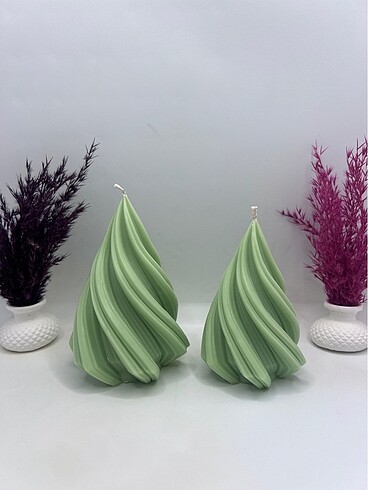 İkili Çam Ağacı  Dekoratif Mum - Görsel 5