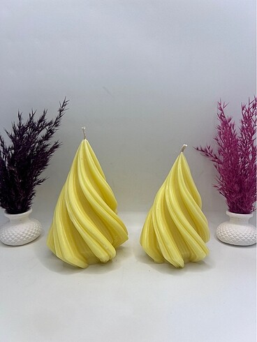 İkili Çam Ağacı  Dekoratif Mum - Görsel 7