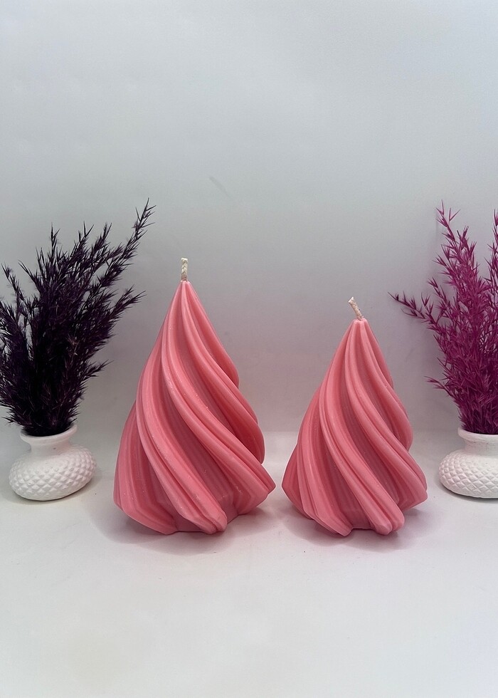 İkili Çam Ağacı  Dekoratif Mum - Görsel 3