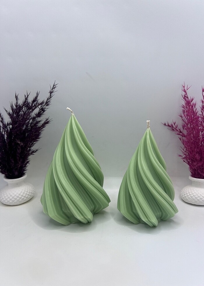 İkili Çam Ağacı  Dekoratif Mum - Görsel 5