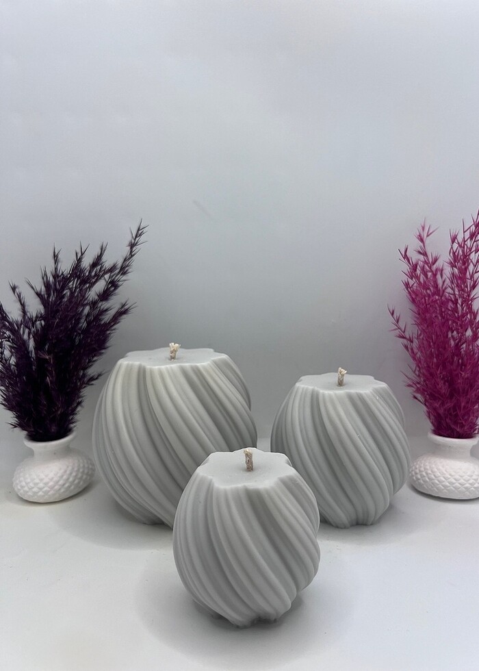 Üçlü Burgu Dekoratif Mum - Görsel 2