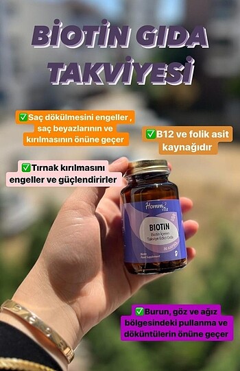 diğer Beden Homm Bitkisel Biotin İçeren Takviye Edici Gıda