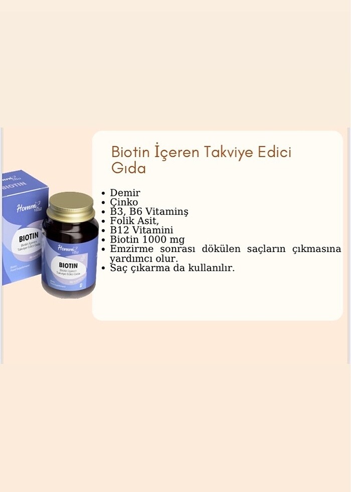 Homm Bitkisel Biotin İçeren Takviye Edici Gıda - Görsel 4