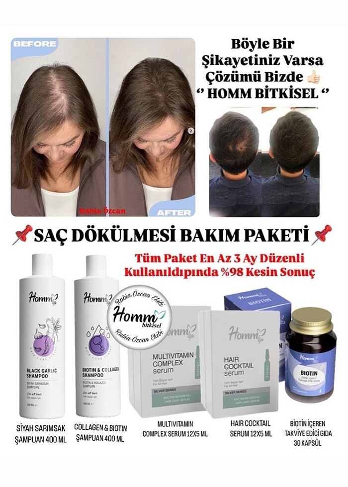 Homm Bitkisel Biotin İçeren Takviye Edici Gıda - Görsel 5