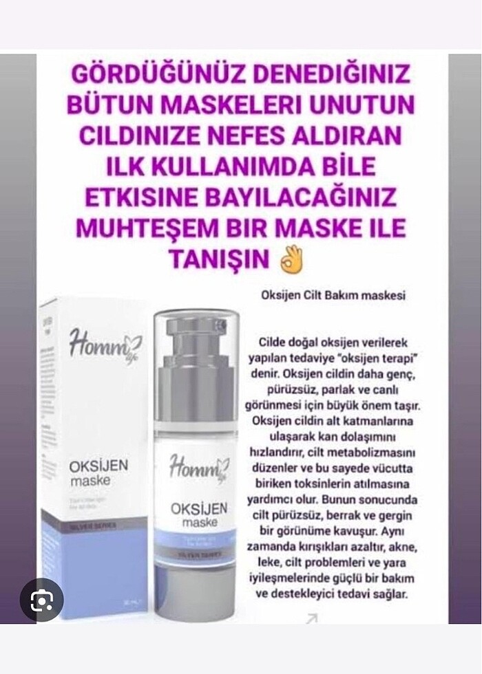 Homm Bitkisel Oksijen Maske - Görsel 2