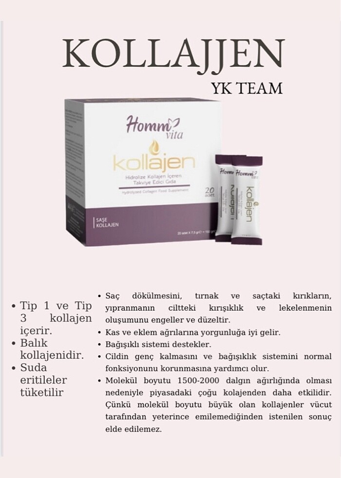 Homm Bitkisel Hidrolize Kolajen İçeren Takviye Edici Gıda - Görsel 3
