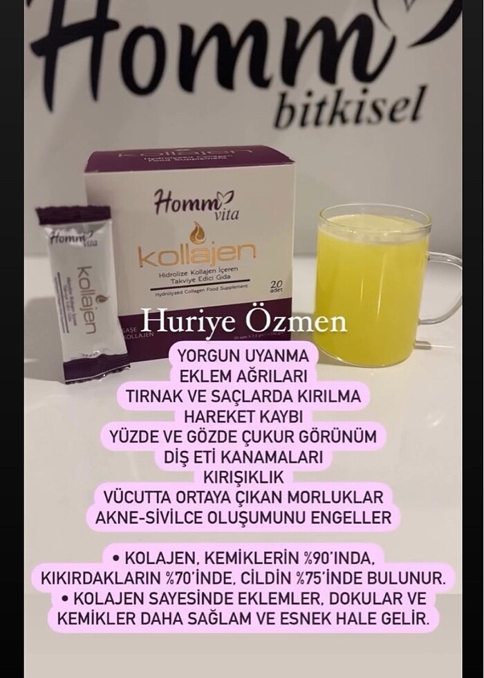 Homm Bitkisel Hidrolize Kolajen İçeren Takviye Edici Gıda - Görsel 4