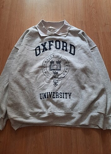 Ecrou oxford university baskılı sweatshirt