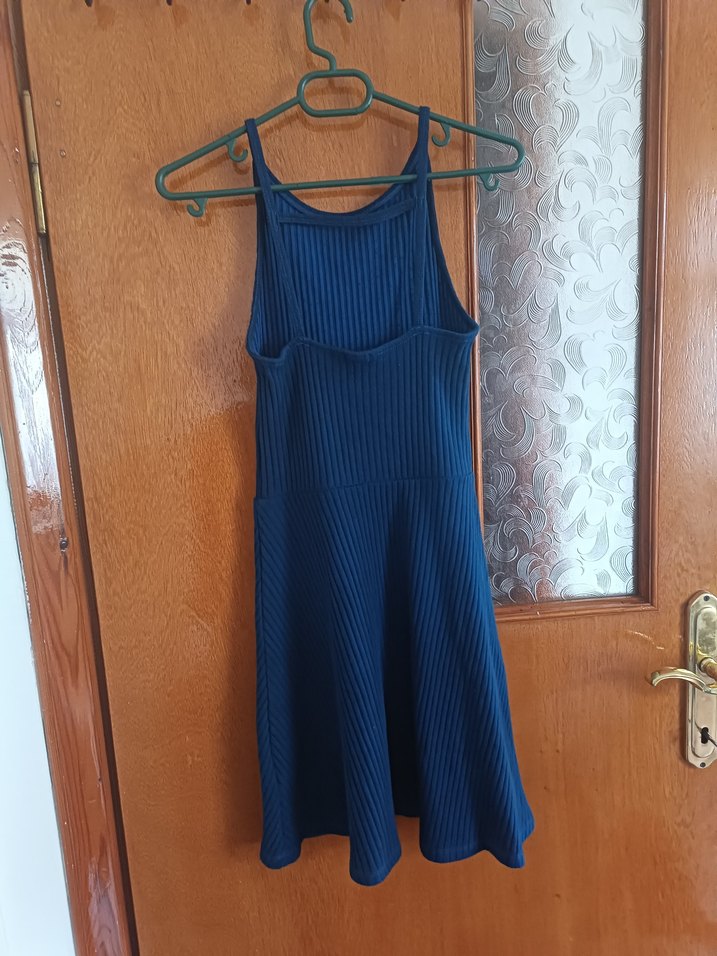 Lacivert Kadın Triko Midi Elbise - Görsel 2