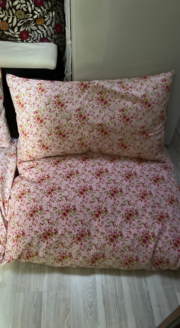 Pastel Pembe Çiçekli 4 adet minder - Görsel 2