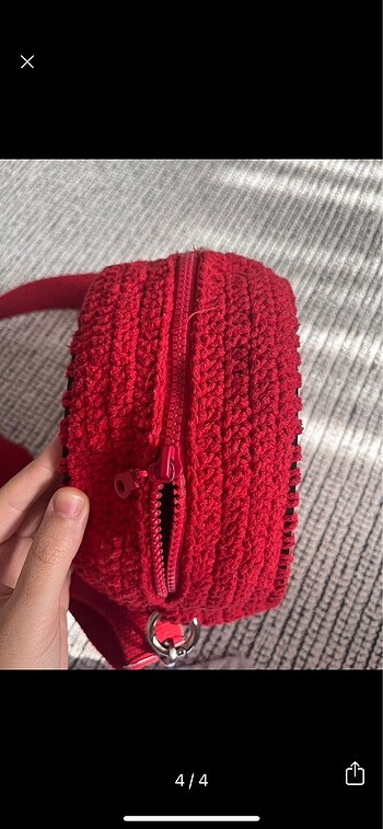  Beden kırmızı Renk El emeği örgü çanta