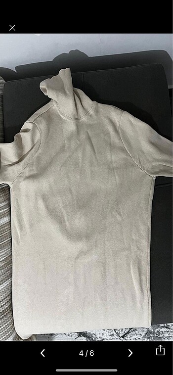 m Beden ten rengi Renk Mango sırtı açık uzun triko elbise