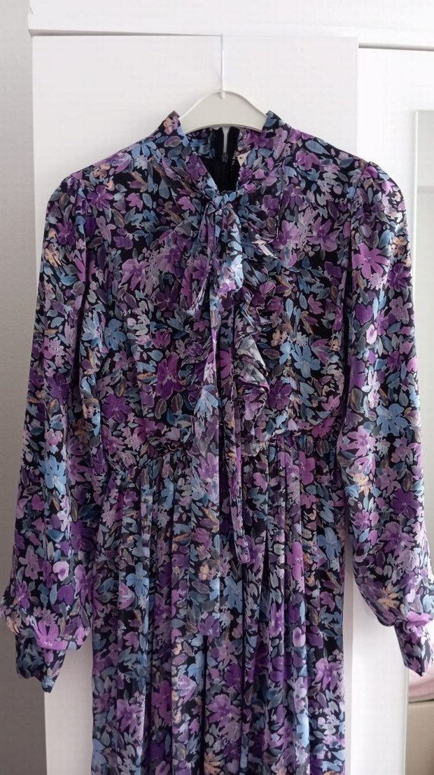 Uzun Mor Bohem Kadın Elbise - Görsel 2