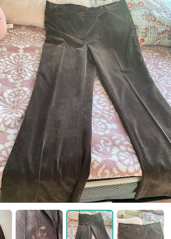 American Vintage Koyu Kahverengi Kadife Genis Paca Pantolon