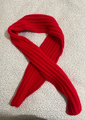 Kadın Kırmızı Örgü Atkı - Görsel 4