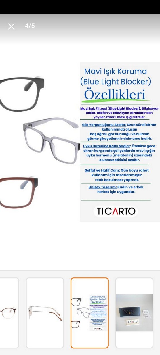 ticarto mavi ışık korumalı kadın kahverengi Şeffaf Gözlük - Görsel 4
