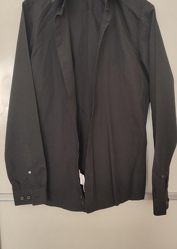 Düz Siyah Uzun Kollu Erkek Gömlek - Görsel 4