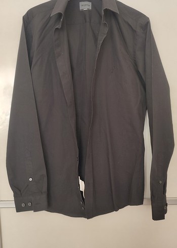 Düz Siyah Uzun Kollu Erkek Gömlek - Görsel 6