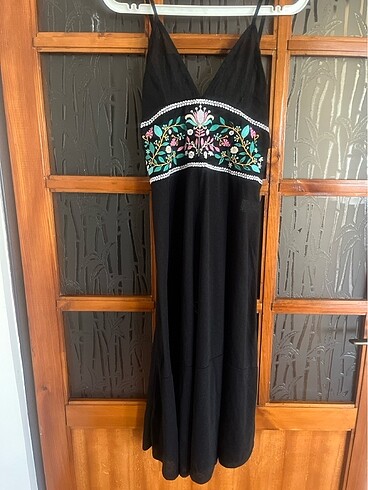 Zara uzun keten pamuklu elbise!! Gün içinde alıma 21 tl indirim