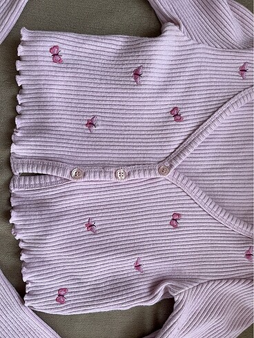 xs Beden Crop eflatun pembe örgü ceket
