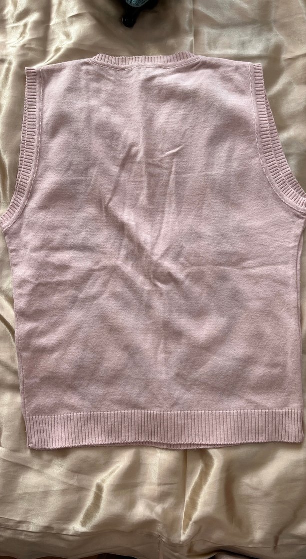 Pembe V Yaka Triko Süveter - Görsel 2