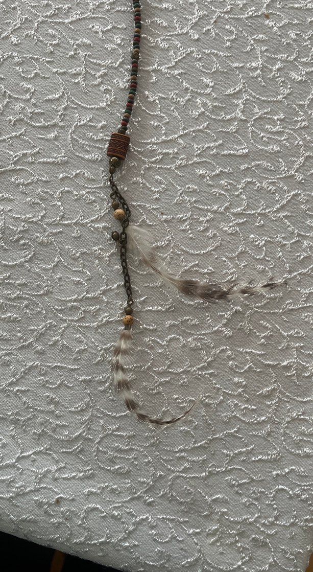 Saç aksesuarı Zincir boncuk ve tüy Detaylı taraklı - Görsel 2