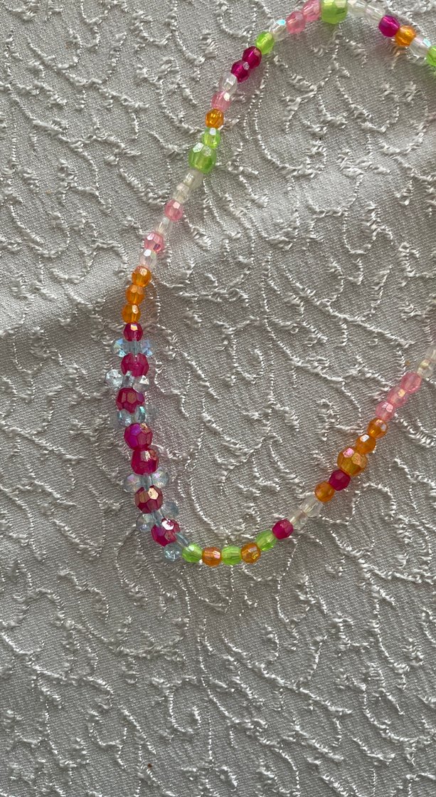 Renkli Boncuklu Bohem çocuk elastik kolye - Görsel 2