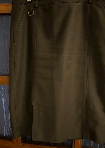 Haki Düğmeli Kadın Blazer Ceket etek takım - Görsel 7