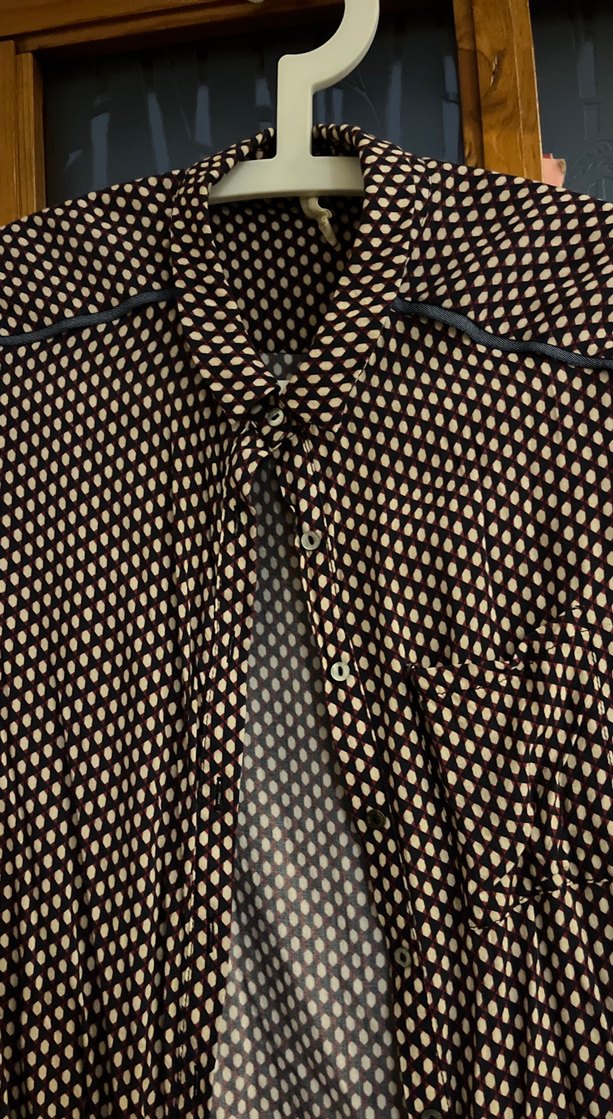 Düğmeli, Uzun Kollu, Gevşek Kesim Kahverengi lacivert krem renk - Görsel 3