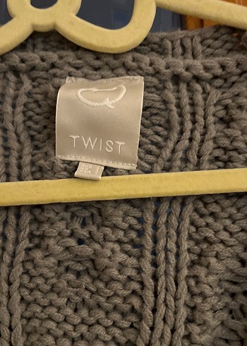 Bohem Gri Örgü Kadın Hırka Midi Boy - Görsel 2