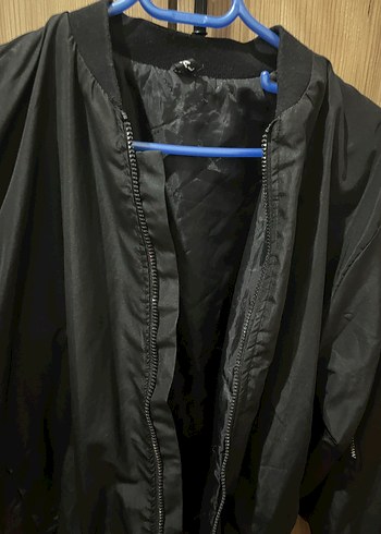 Siyah parasüt bomber ceket - Görsel 3