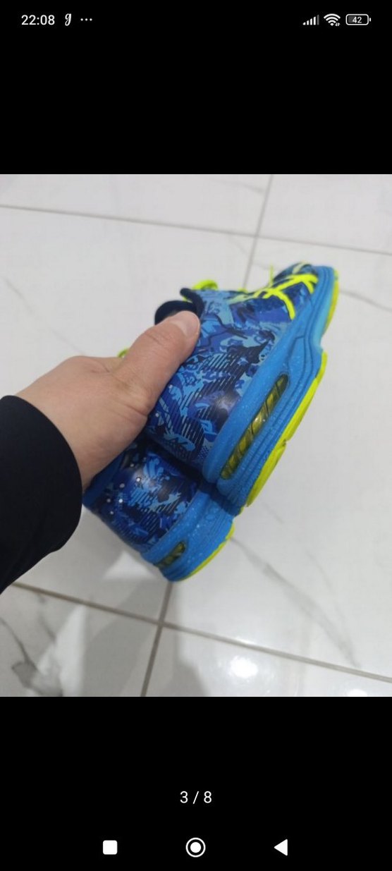 Mavi Renkli Bağcıklı  Erkek Spor Ayakkabı - Görsel 3