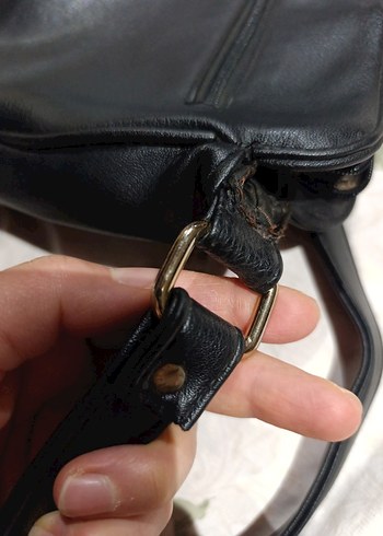 Klasik Siyah Deri Kadın Çanta - Görsel 6