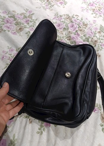 Klasik Siyah Deri Kadın Çanta - Görsel 5