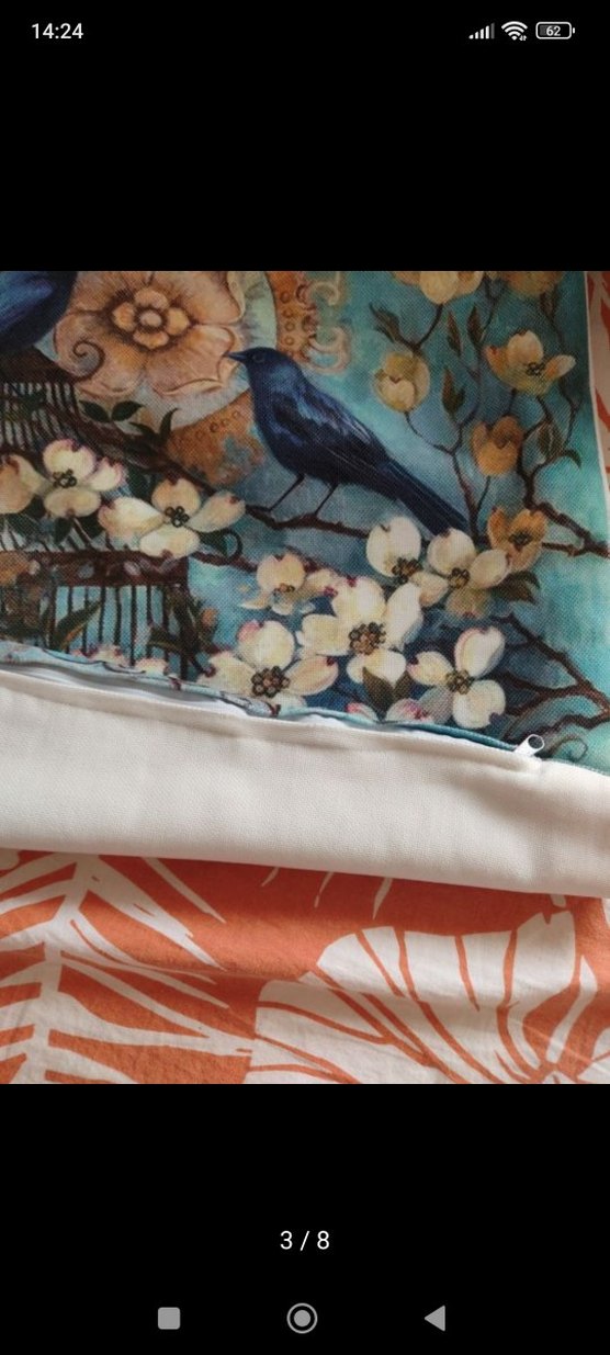 Bohem Tarz Mavi Baskılı Kırlent Kılıfı - Görsel 2