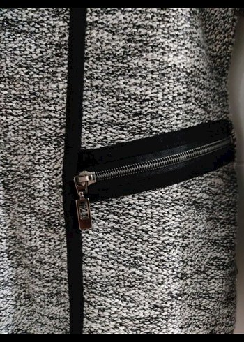 Gri Örgü Kadın Midi Ceket - Görsel 5