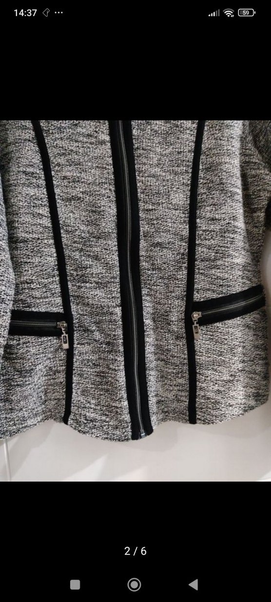 Gri Örgü Kadın Midi Ceket - Görsel 2